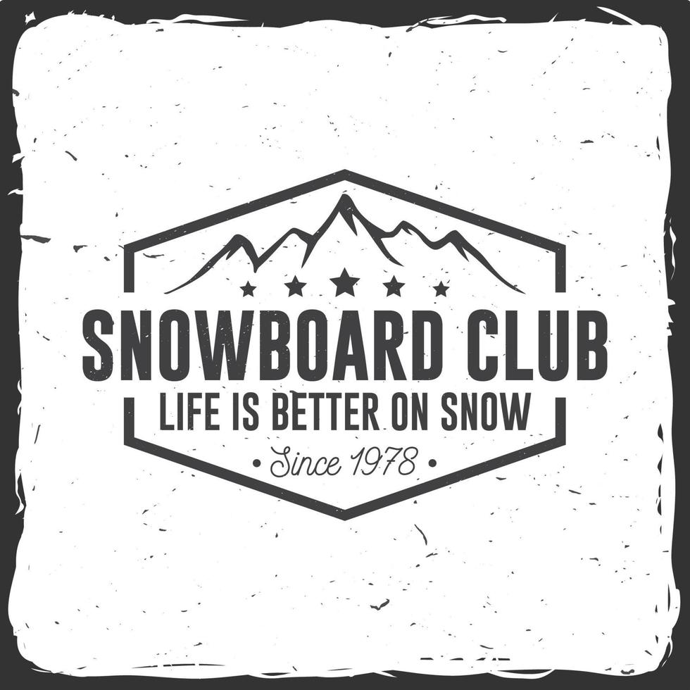 Snowboard-Club. Vektor-Illustration. konzept für hemd, druck, stempel oder t-stück. vektor