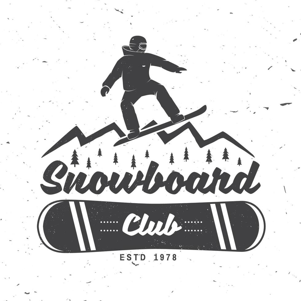 Snowboard-Club. Vektor-Illustration. konzept für hemd oder logo, druck, stempel oder t-stück. vektor