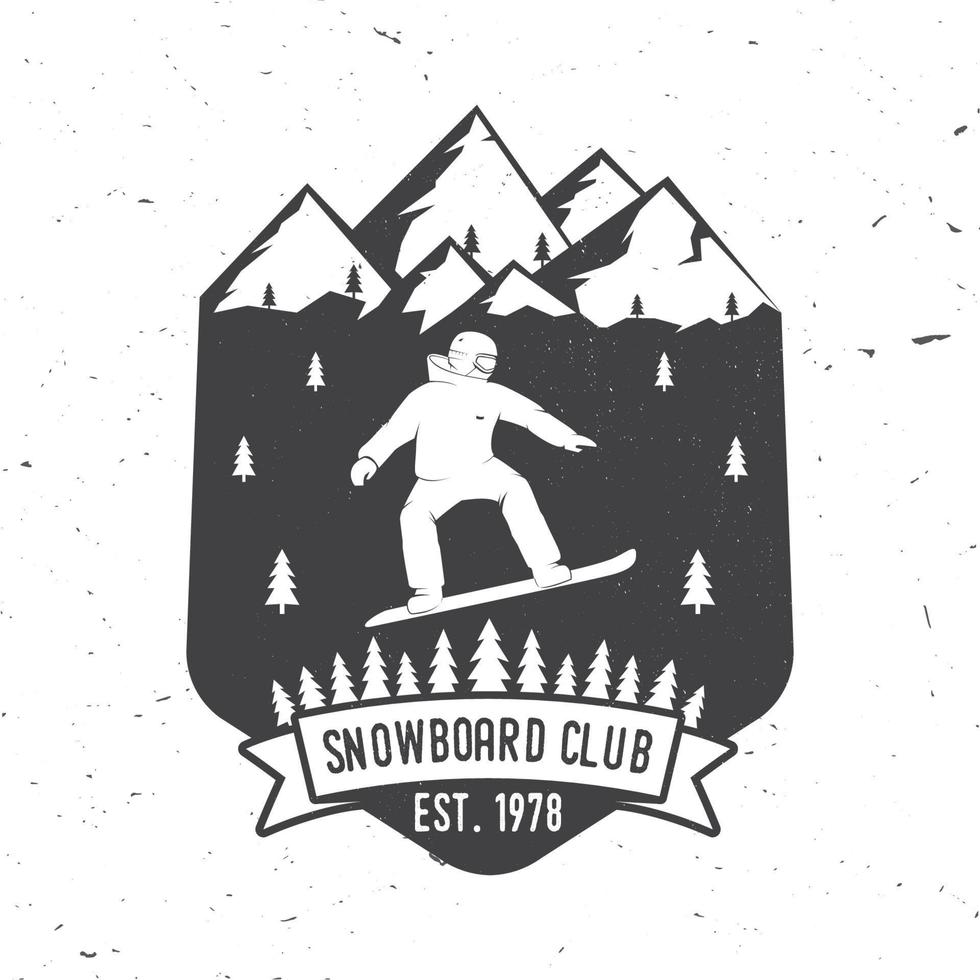 Snowboard-Club. Vektor-Illustration. konzept für hemd oder logo, druck, stempel oder t-stück. vektor