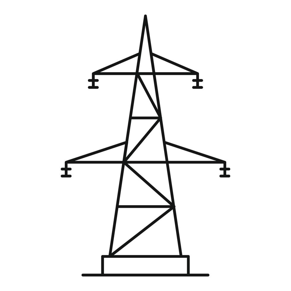 elektrisk kraft station ikon, översikt stil vektor