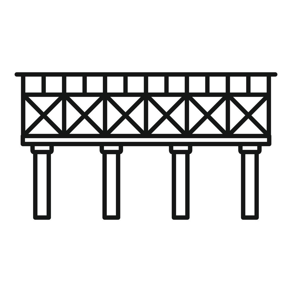 Eisenbahnbrücke Symbol, Outline-Stil vektor