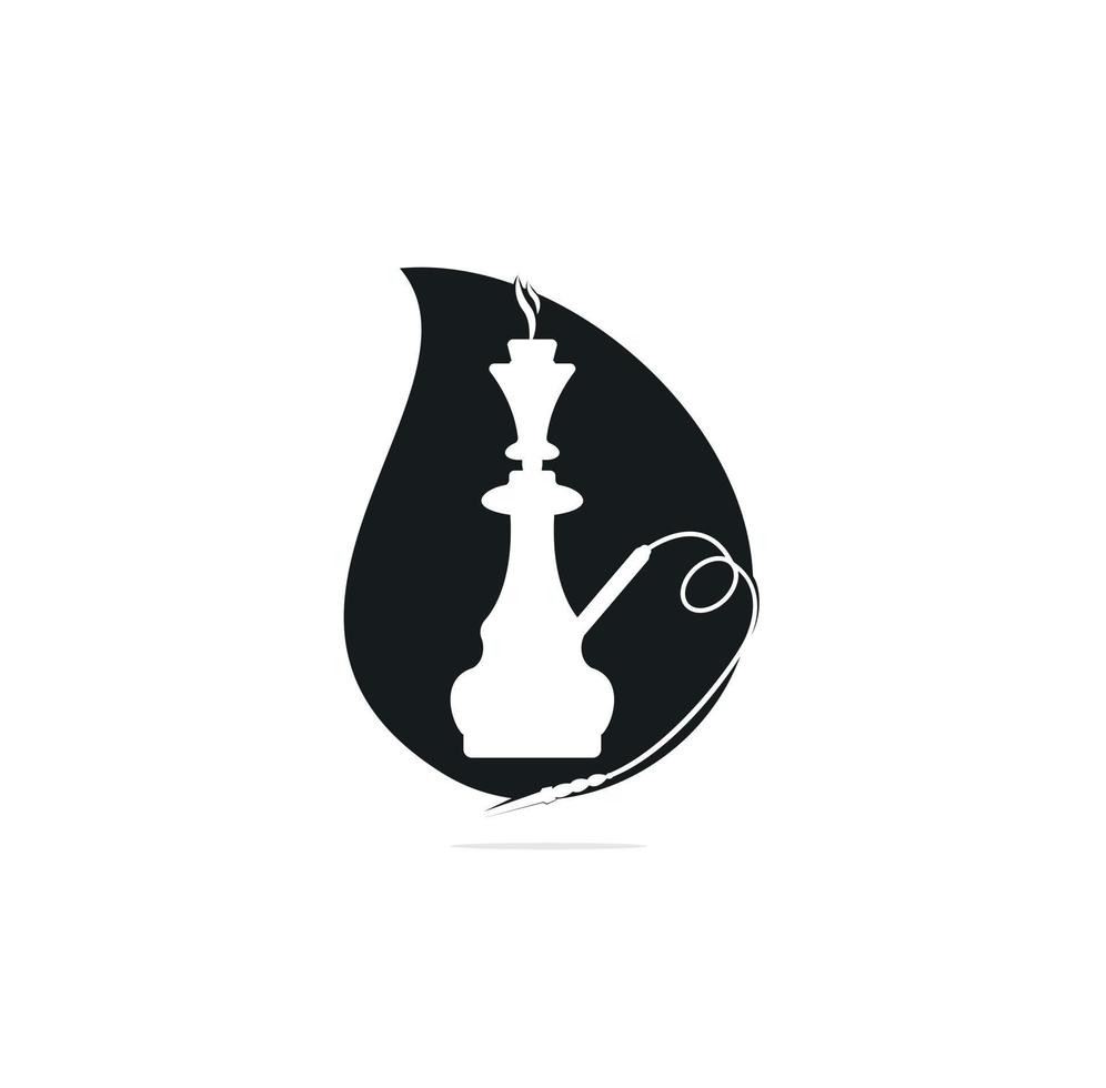 Shisha-Tropfenform-Konzept-Logo. Set von Wasserpfeifen und Zubehör Stock Vector Illustration.