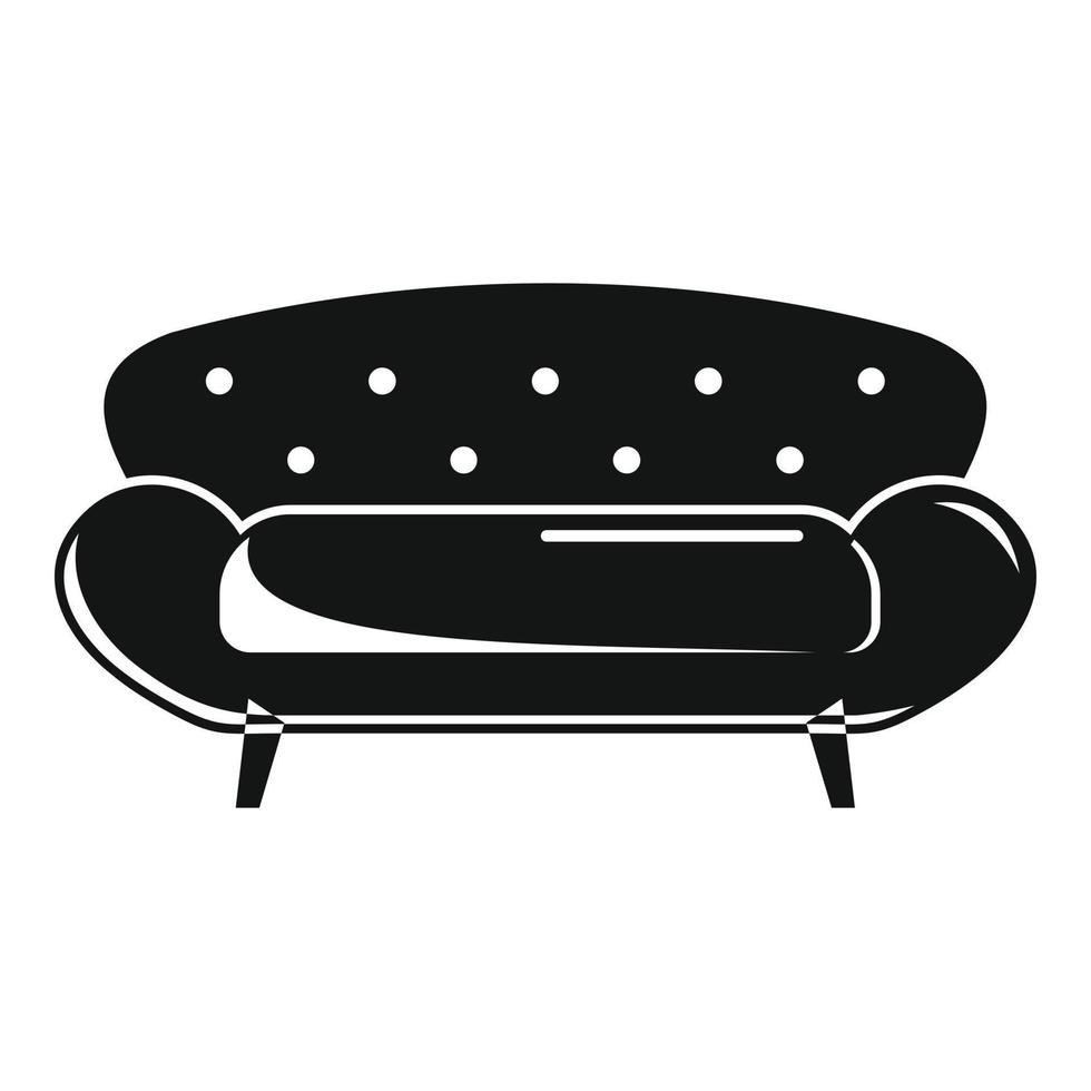 alte Sofa-Ikone, einfacher Stil vektor