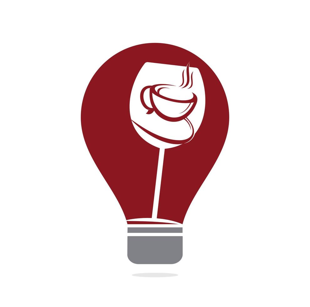 Kaffee und Wein-Logo-Design-Vektor-Illustration. vektor