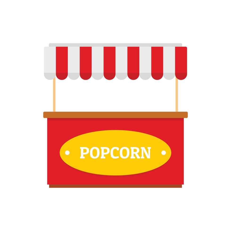 Popcorn Street Shop-Ikone, flacher Stil vektor