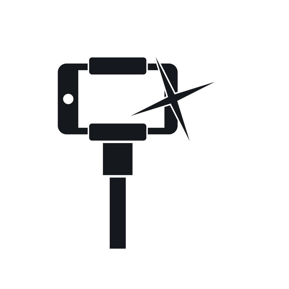 Fotografieren auf dem Smartphone auf dem Selfie-Stick-Symbol vektor