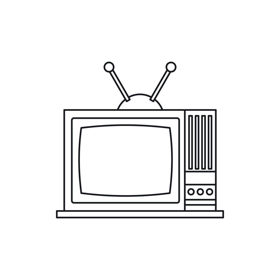 Retro-TV-Symbol, Umrissstil vektor