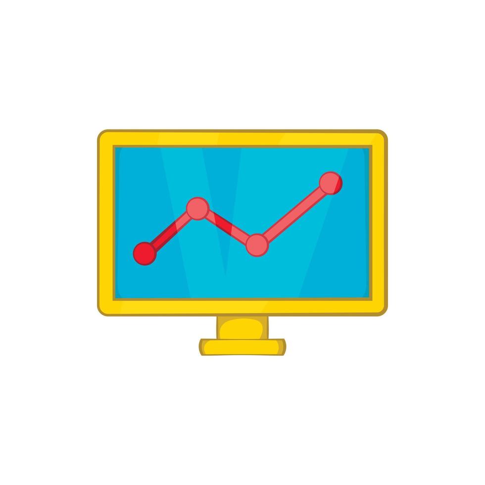 Statistiken über Monitorsymbol, Cartoon-Stil vektor