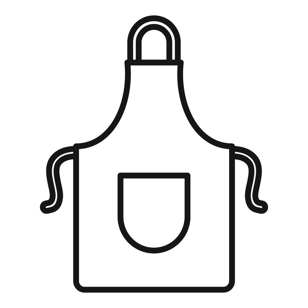 Küchenschürze-Symbol, Umrissstil vektor