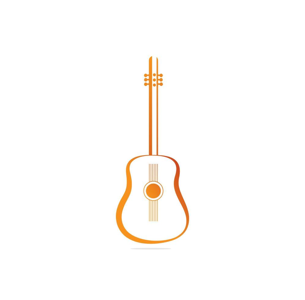 klassisk akustisk gitarr. isolerat silhuett klassisk gitarr. logotyp. vektor illustration