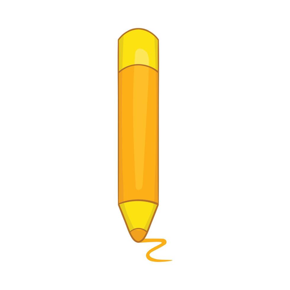 gelbes Stiftsymbol, Cartoon-Stil vektor