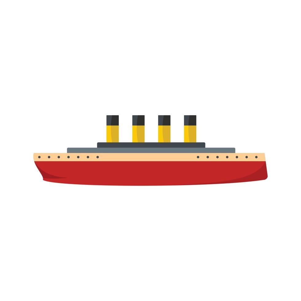 fartyg retro ikon, platt stil vektor