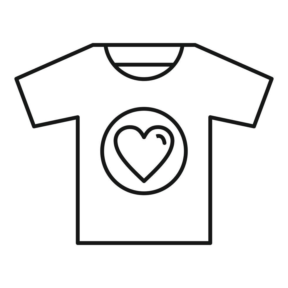 freiwilliges T-Shirt-Symbol, Umrissstil vektor