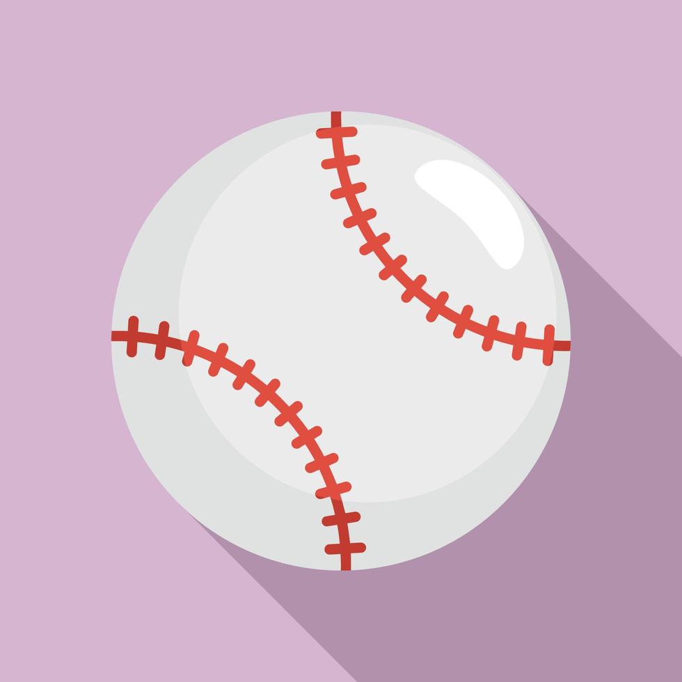 baseboll boll ikon, platt stil vektor