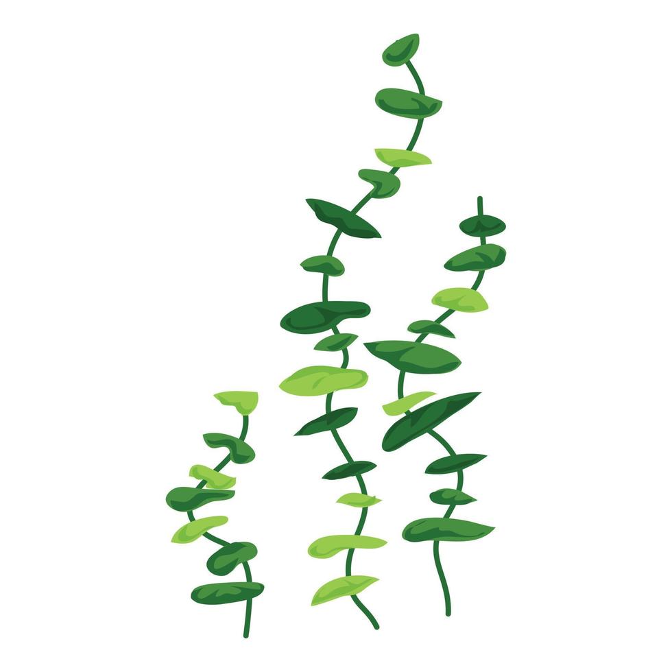Symbol für lange Pflanzen im Aquarium, Cartoon-Stil vektor