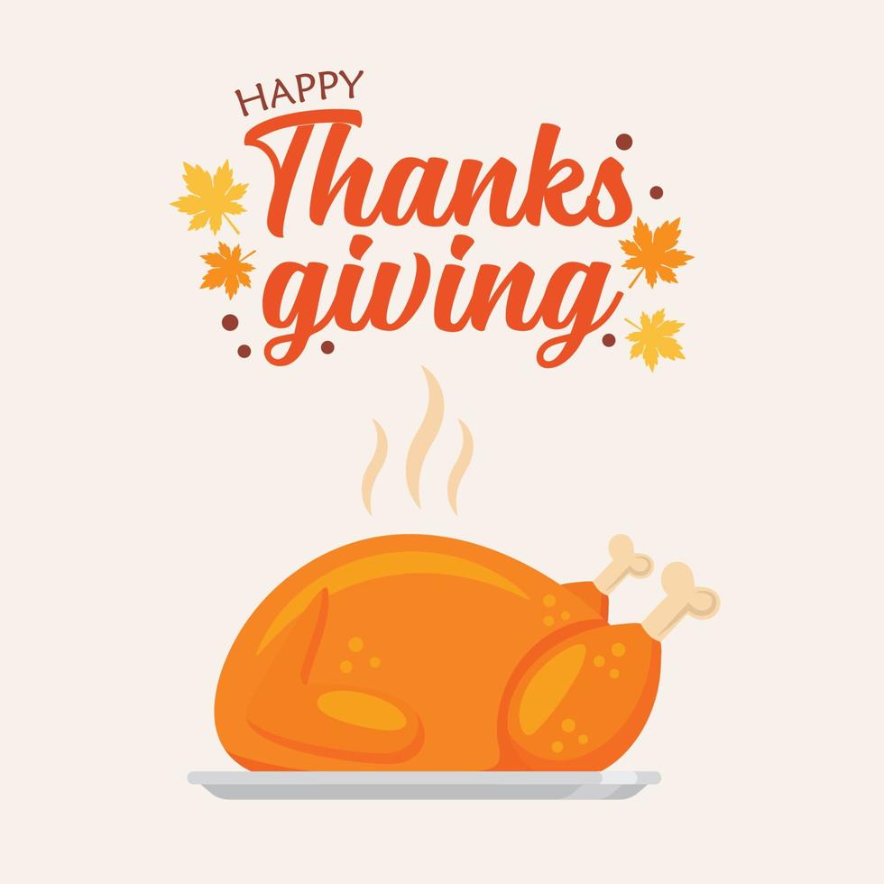 Happy Thanksgiving Schriftzug und Truthahn vektor