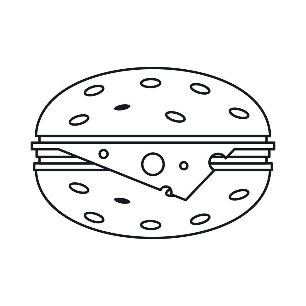 Cheeseburger-Symbol, Umrissstil vektor