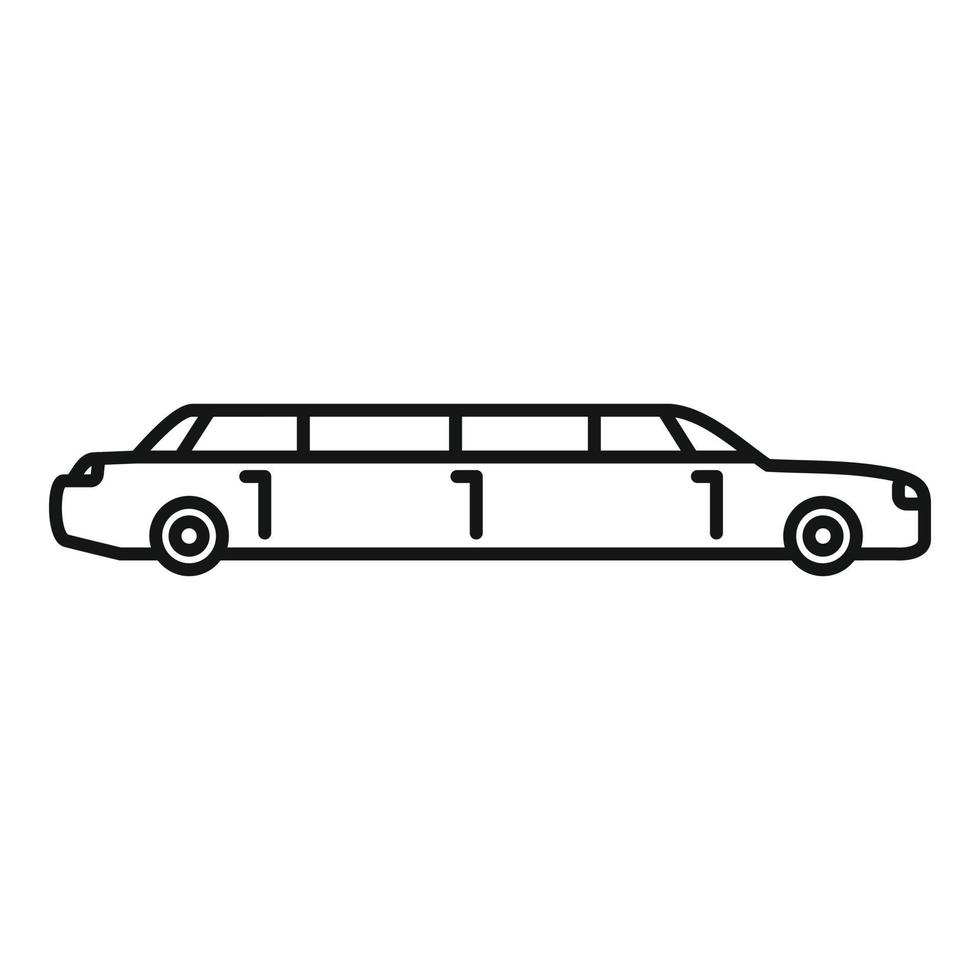 limousine ikon, översikt stil vektor