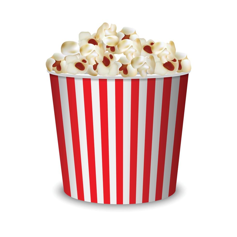 stor popcorn packa mockup, realistisk stil vektor