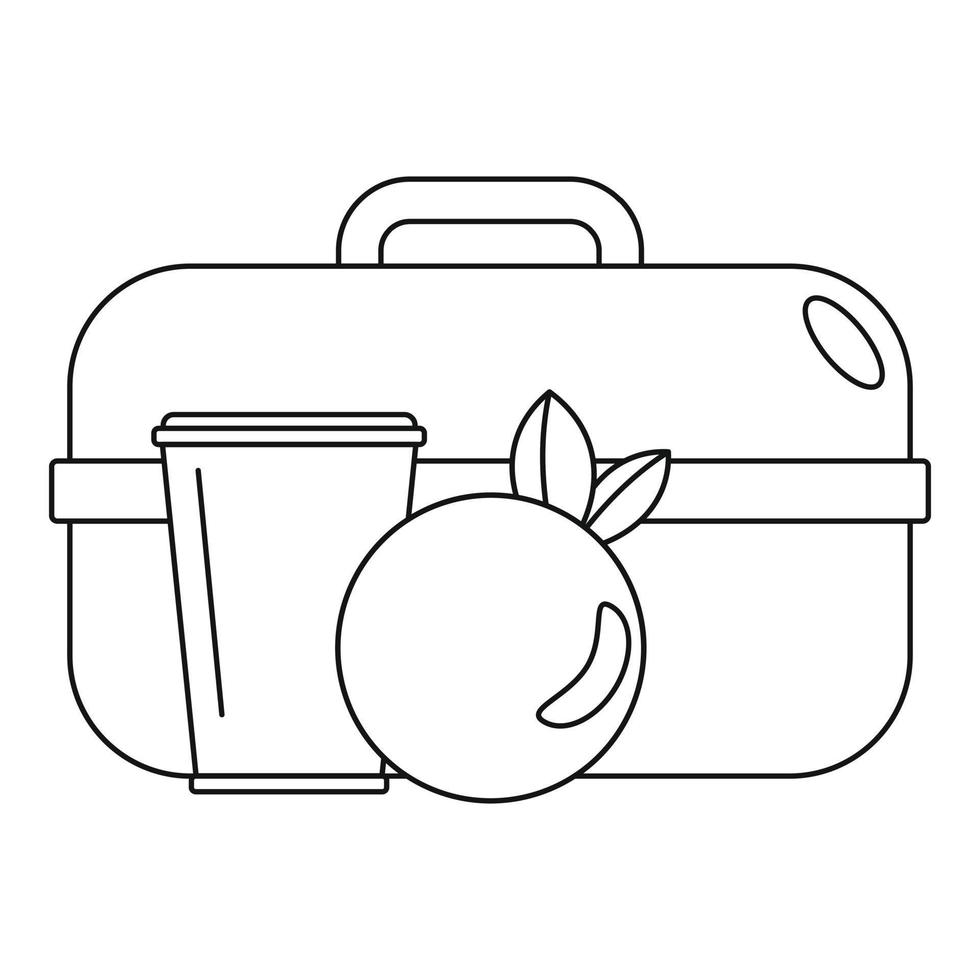 Apfel-Lunchbox-Symbol, Umrissstil vektor