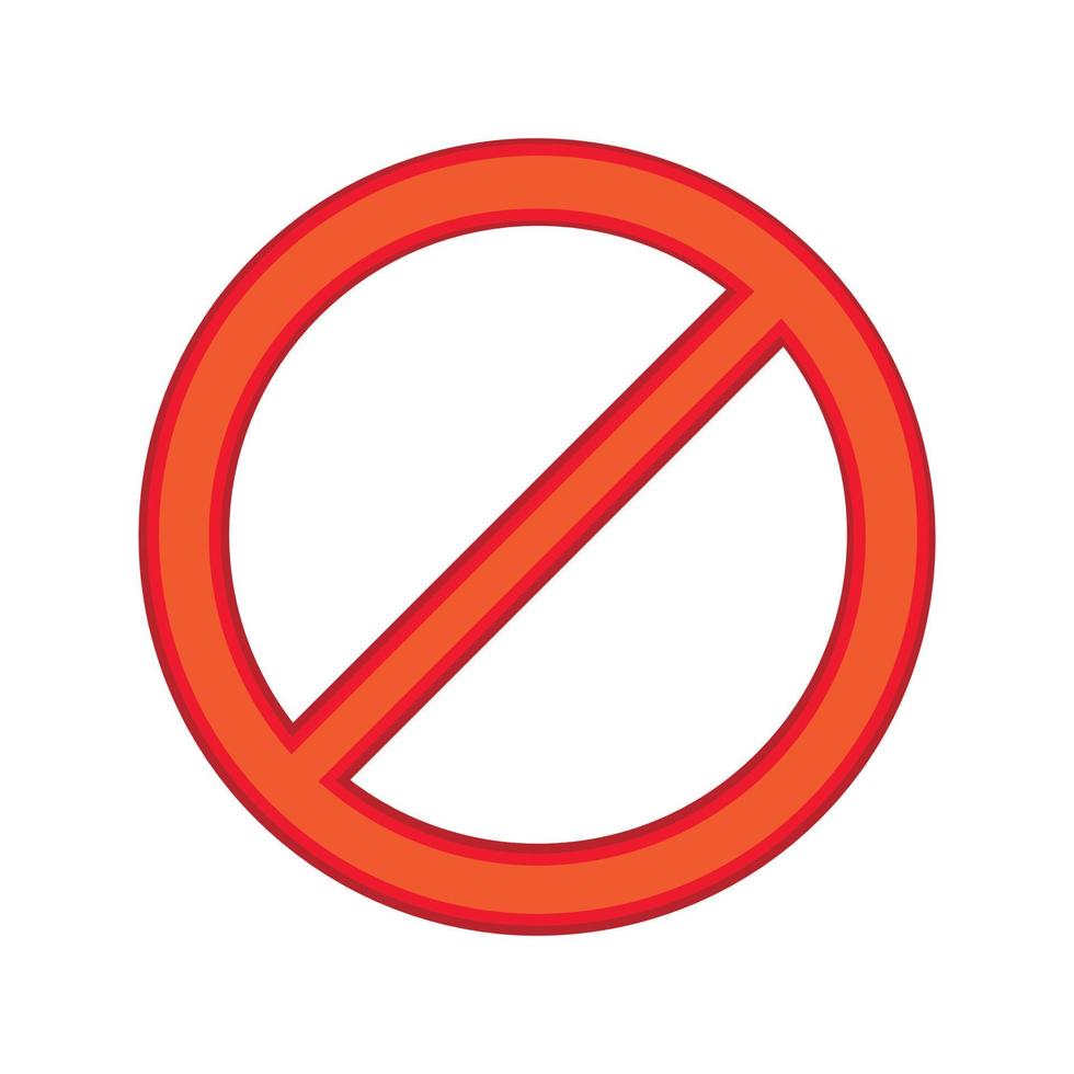 rotes Zeichen-Verbot-Symbol, Cartoon-Stil vektor