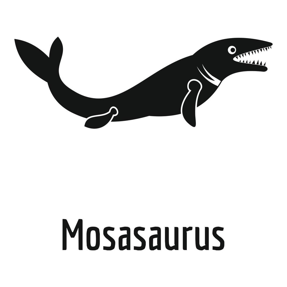 Mosasaurus-Symbol, einfacher Stil. vektor