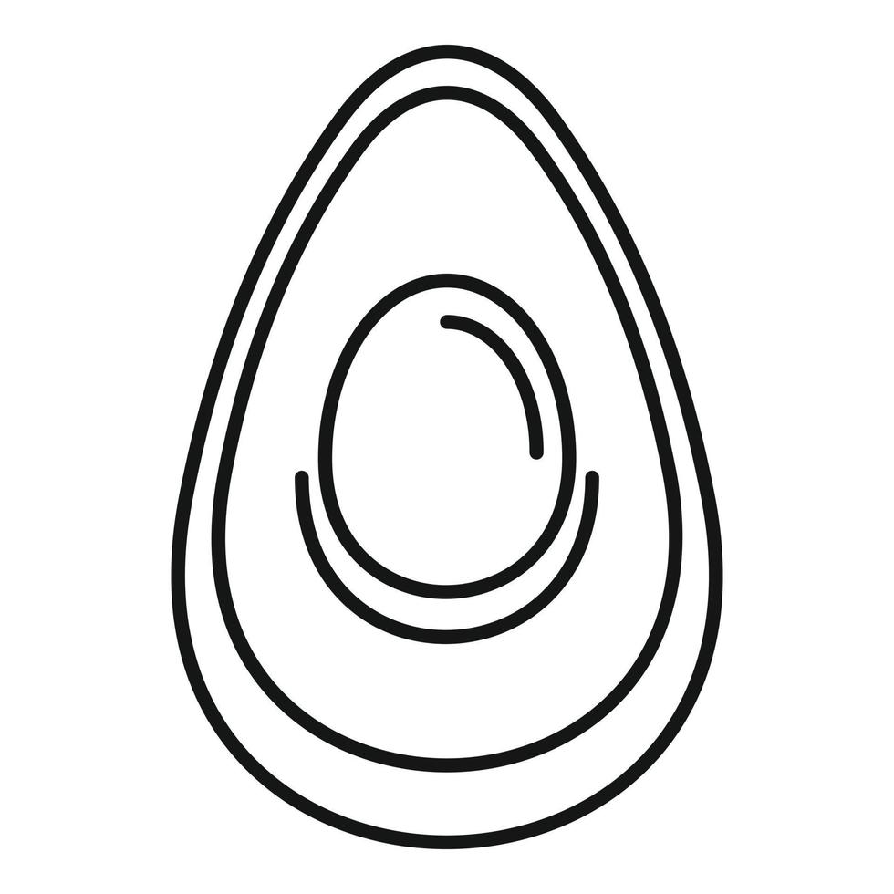 superfood avokado ikon, översikt stil vektor