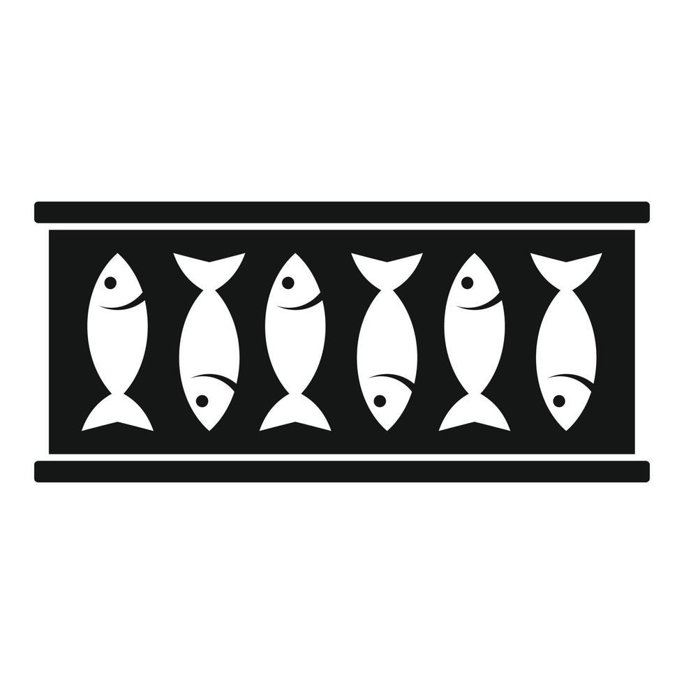 Fisch Blechdose Symbol, einfachen Stil vektor