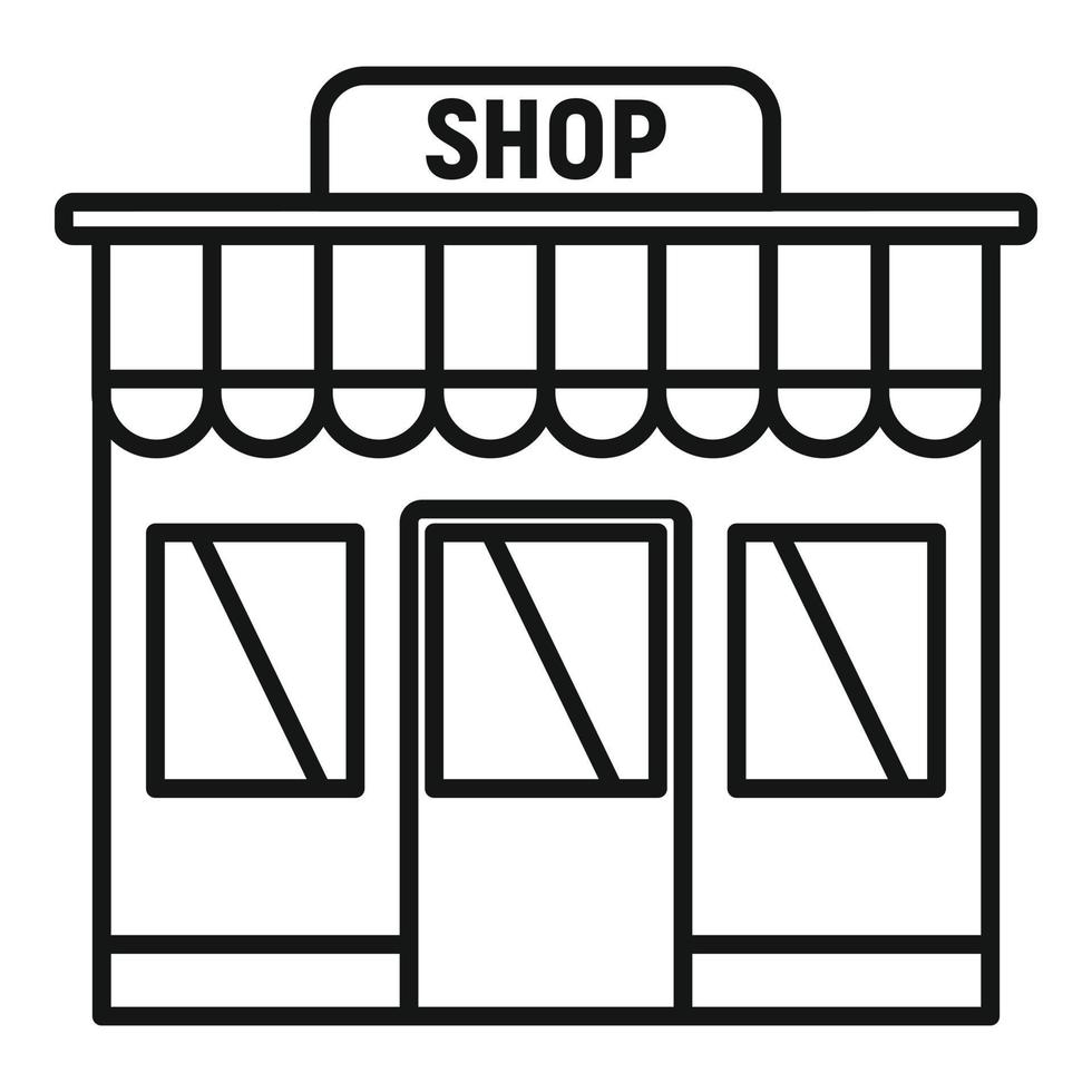 Street-Shop-Symbol, Umrissstil vektor