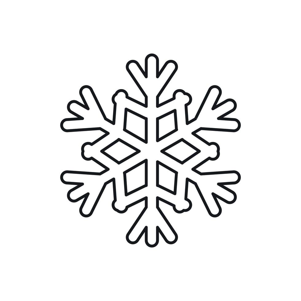 Schneeflockensymbol, Umrissstil vektor
