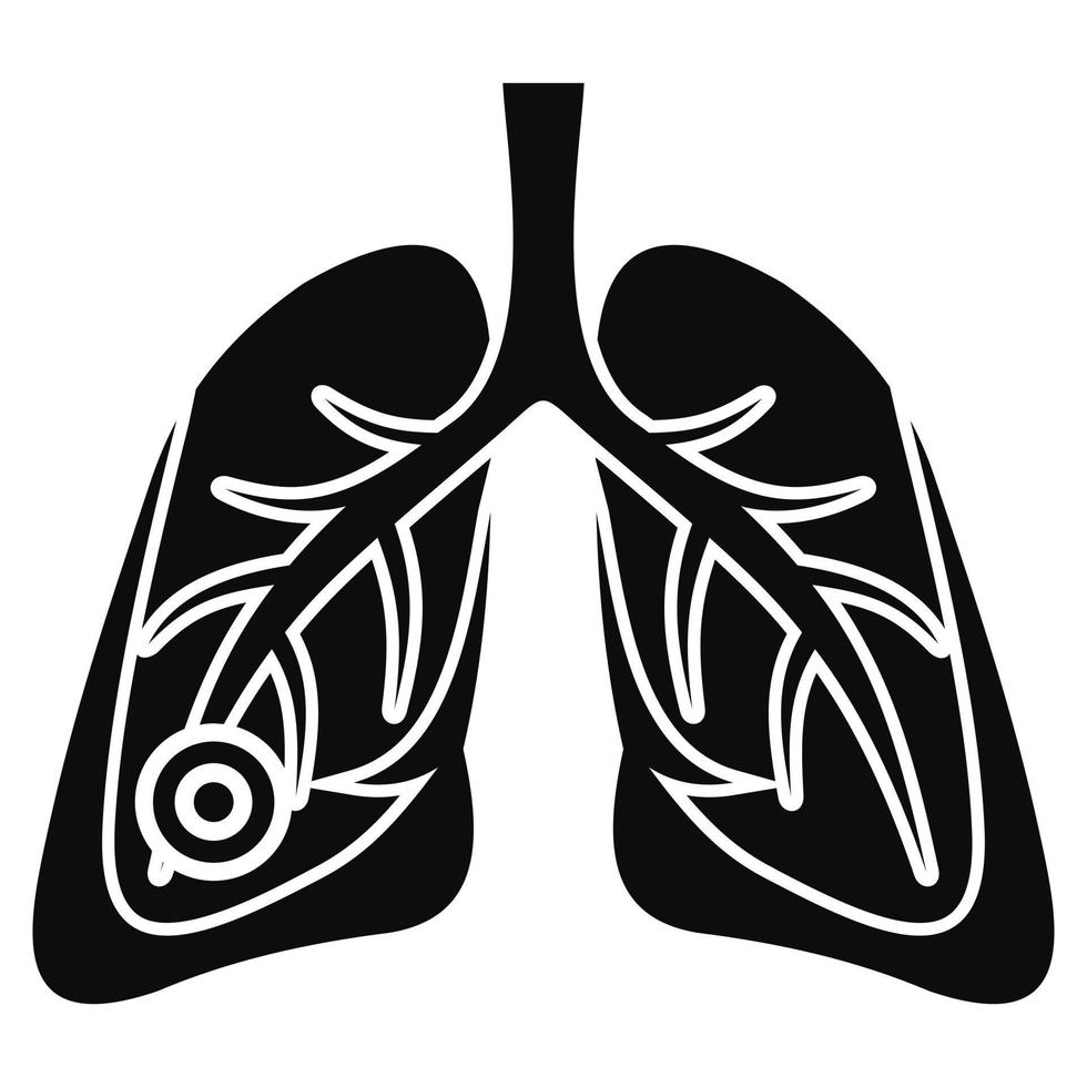 Lungenentzündung Lungensymbol, einfacher Stil vektor