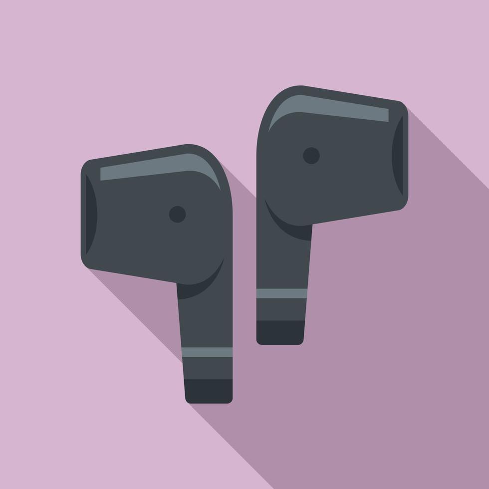 mobil trådlös öronsnäckor ikon, platt stil vektor