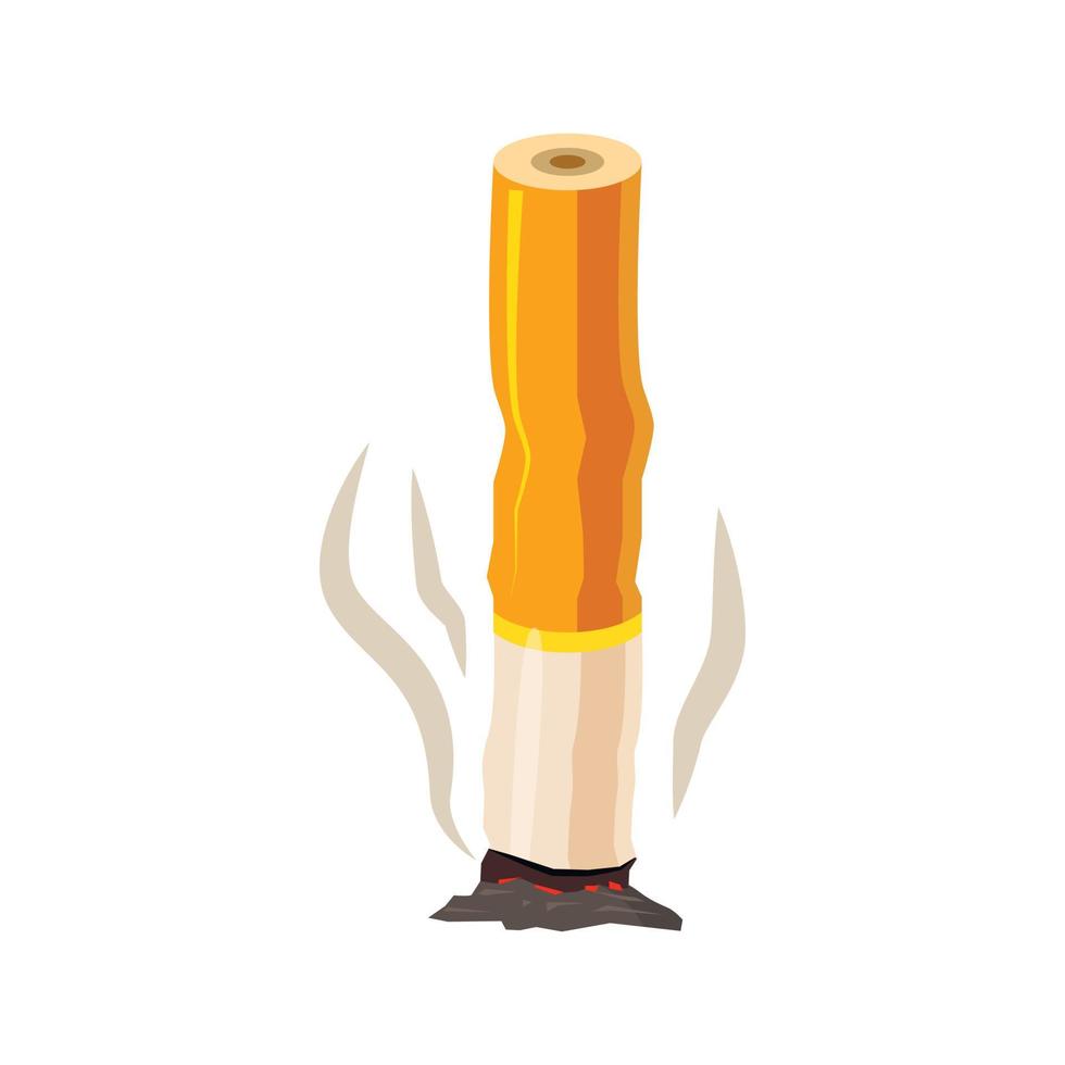 Zigarettenstummel-Symbol im Cartoon-Stil vektor