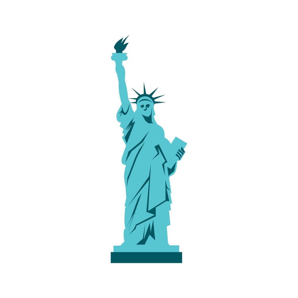 staty av frihet ikon, platt stil vektor