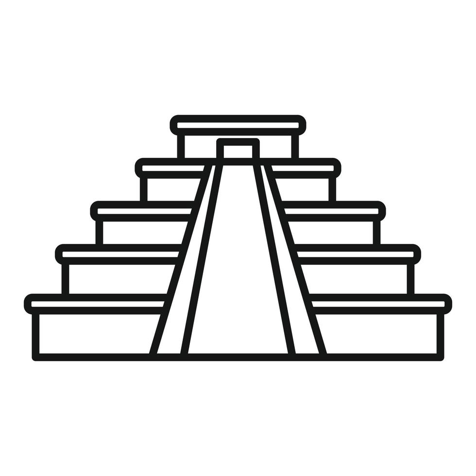 mexikanisches Pyramidensymbol, Umrissstil vektor