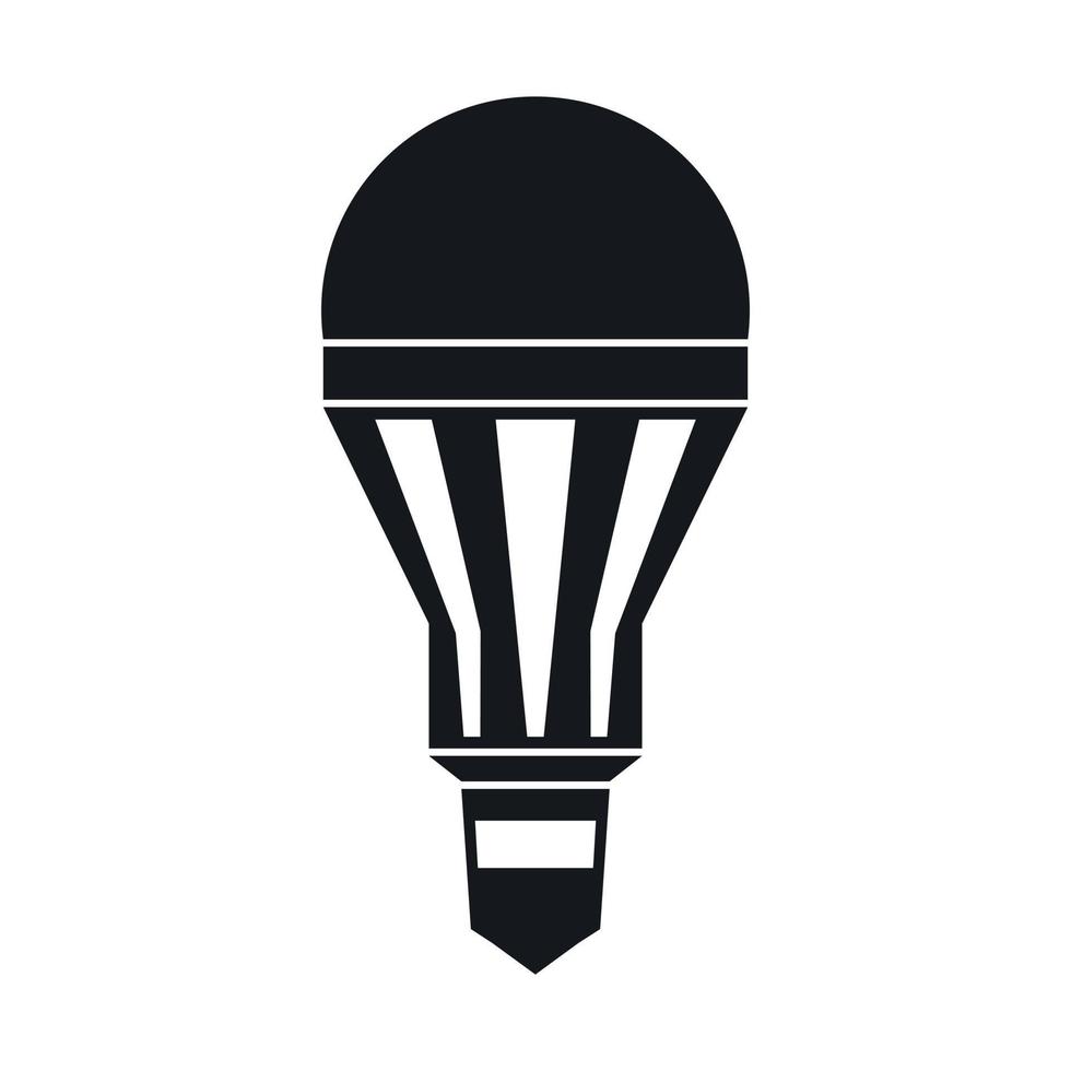 led Glödlampa ikon, enkel stil vektor