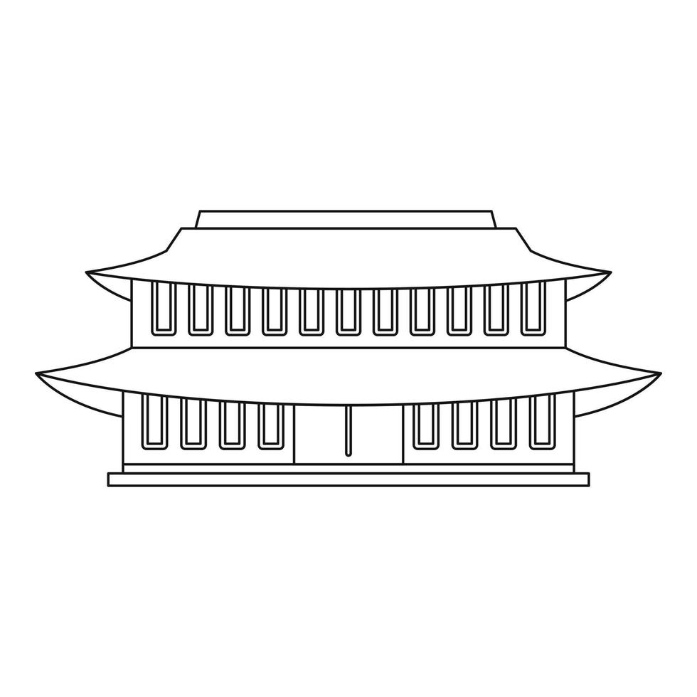 China-Tempel-Symbol, Umriss-Stil vektor