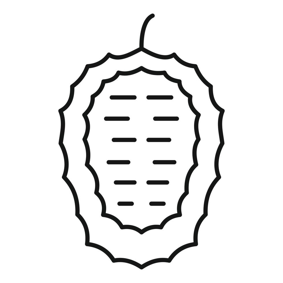 halbes Soursop-Symbol, Umrissstil vektor
