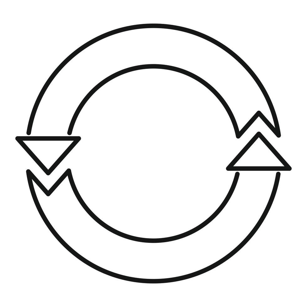 Papierrecycling-Symbol, Umrissstil vektor
