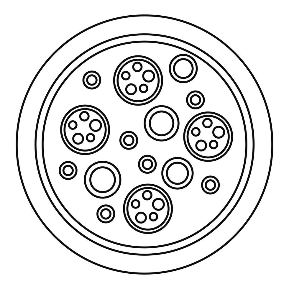 Pizza-Mozzarella-Symbol, Umrissstil vektor