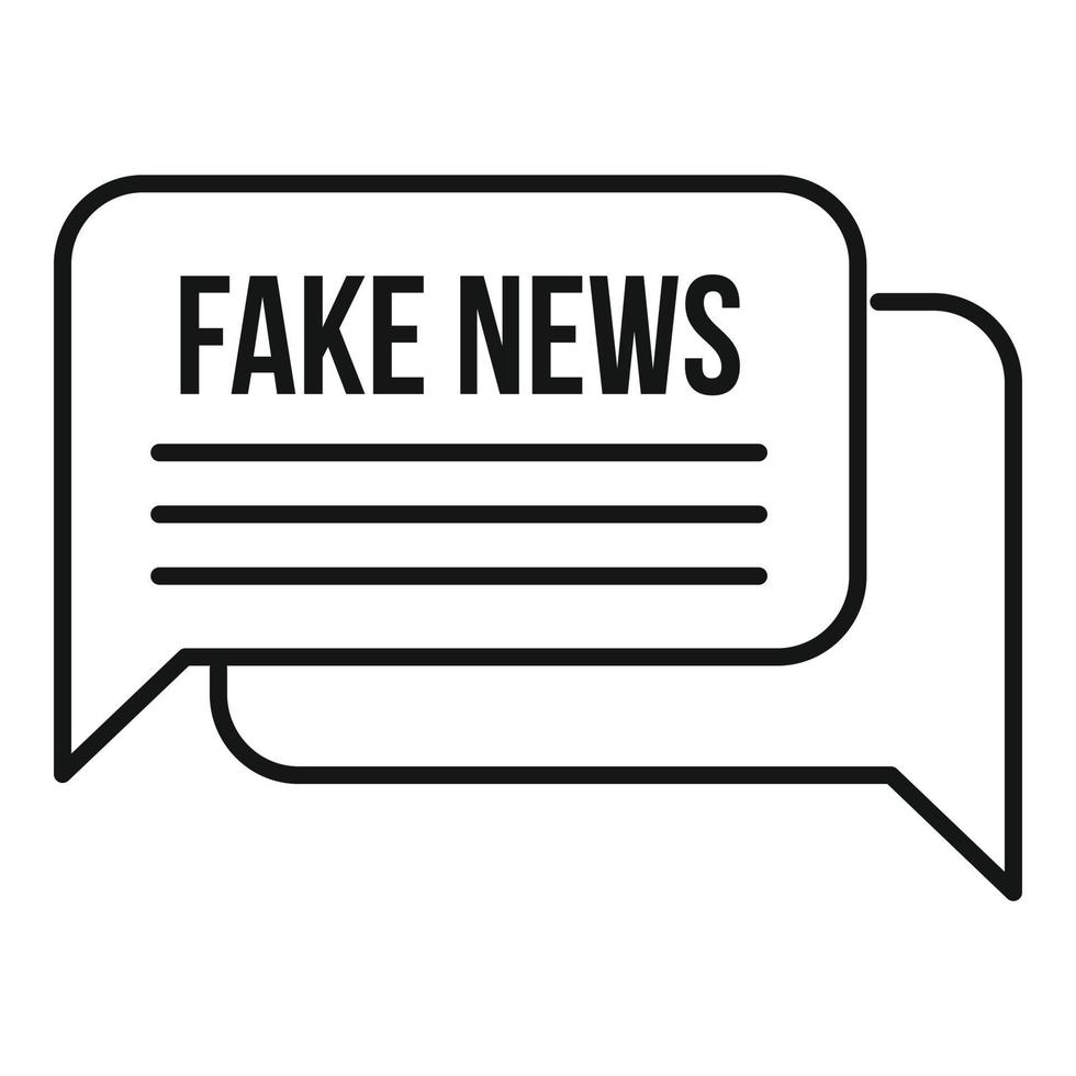 Chat-Fake-News-Symbol, Umrissstil vektor