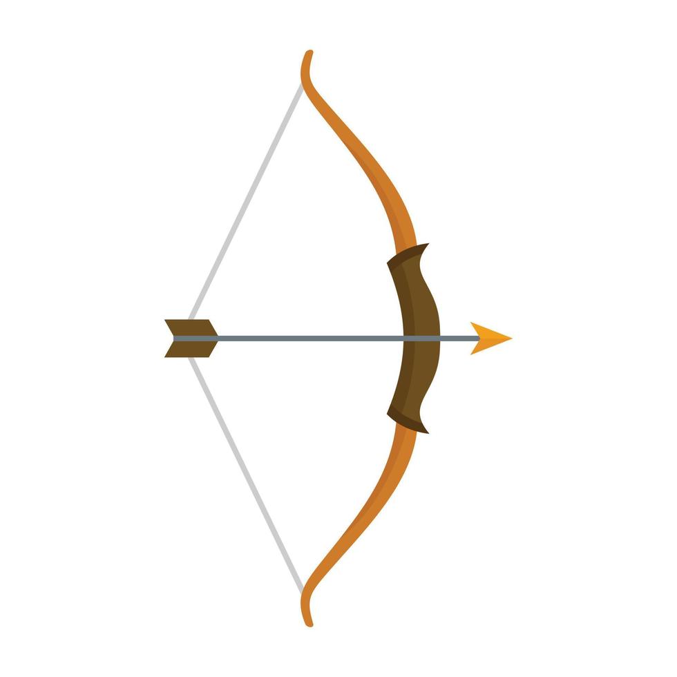 Bogenschützen-Bogen-Symbol, flacher Stil vektor
