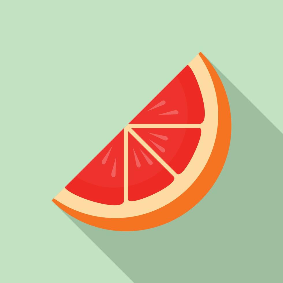 Stück Grapefruit-Symbol, flacher Stil vektor