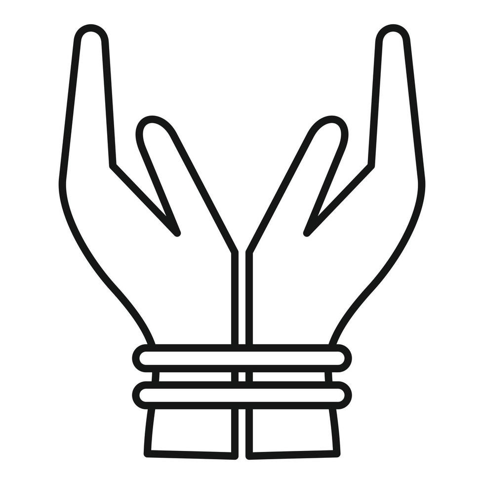 Hände gebunden Symbol, Outline-Stil vektor