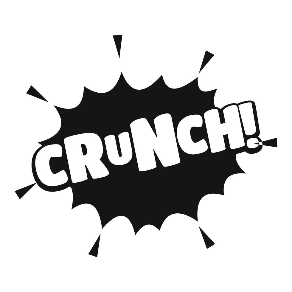 Comic-Boom-Crunch-Ikone, einfacher schwarzer Stil vektor