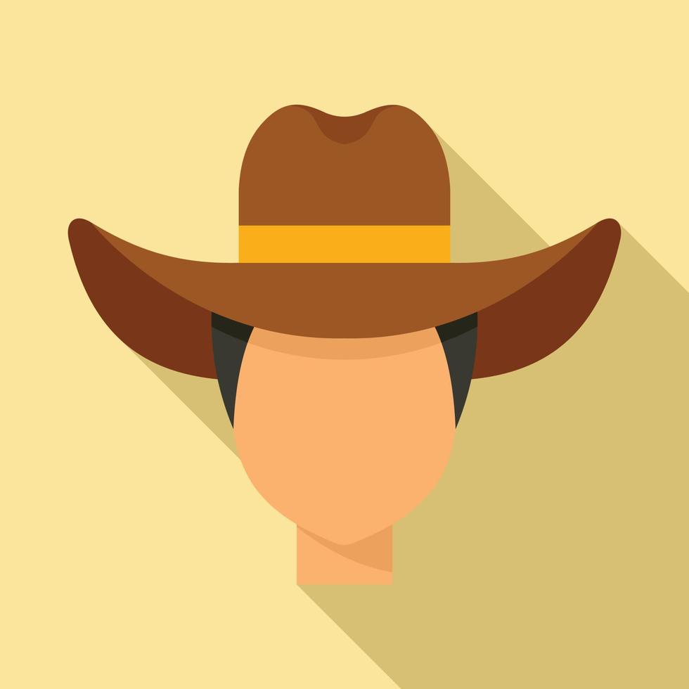 cowboy hatt ikon, platt stil vektor