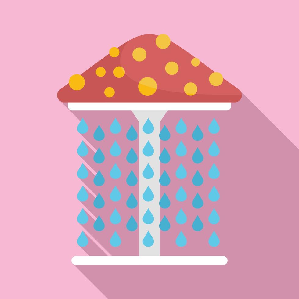 Wasserpark-Regenschirm-Dusche-Symbol, flacher Stil vektor