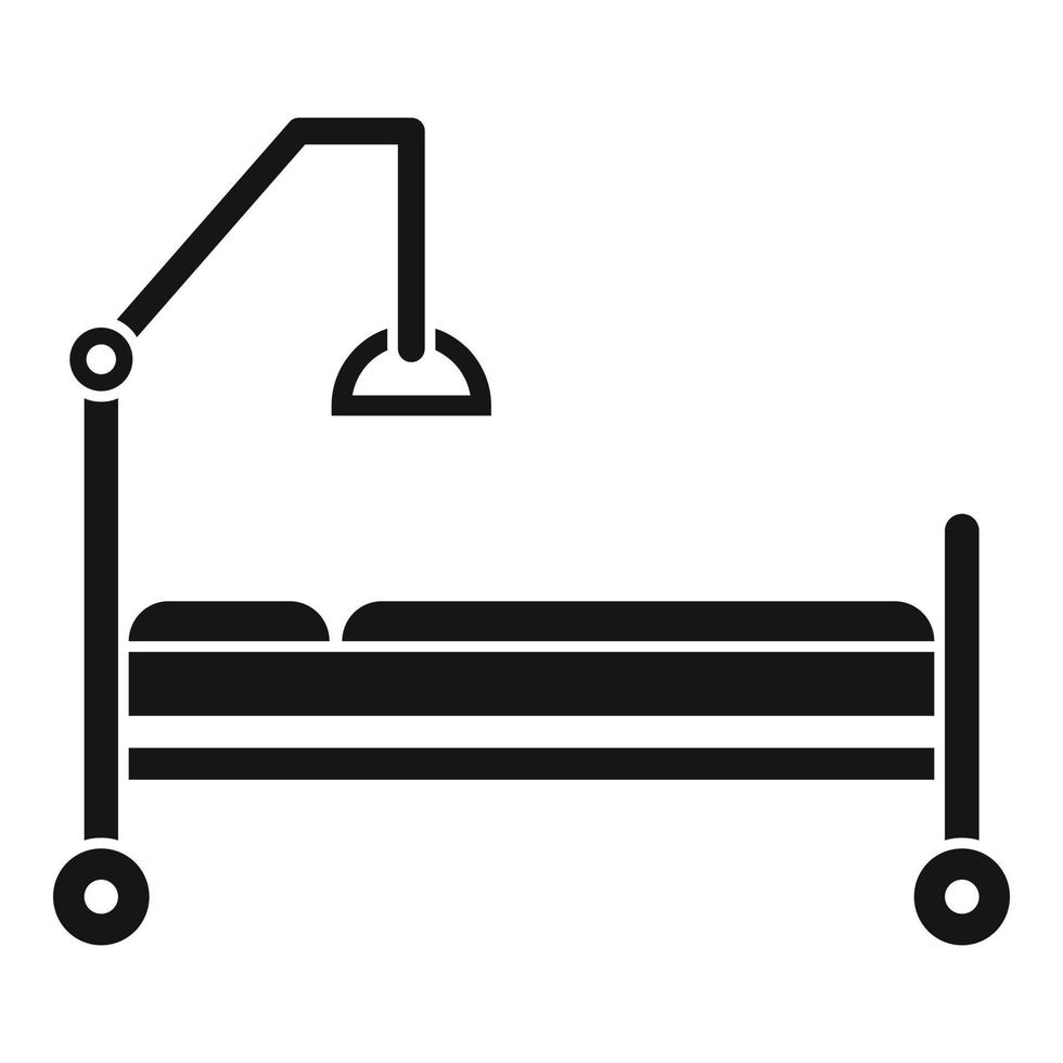 klinik säng ikon, enkel stil vektor