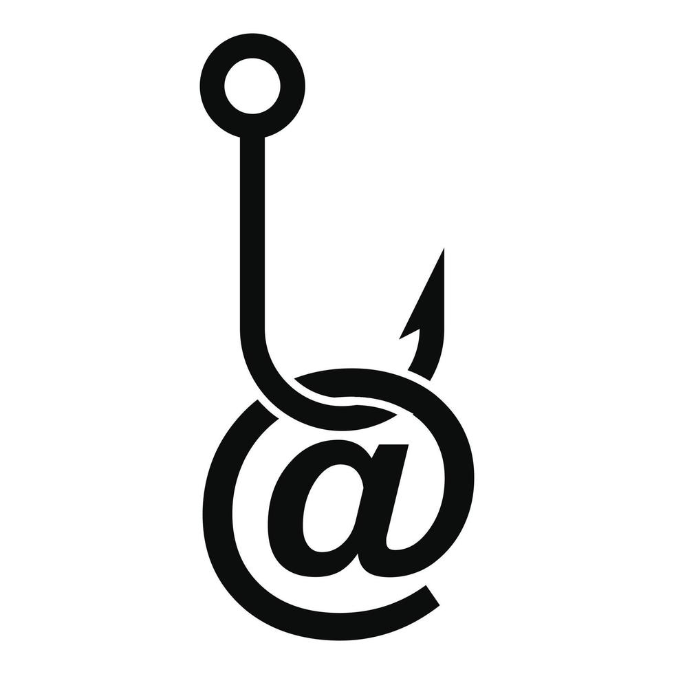 Phishing-E-Mail-Symbol, einfacher Stil vektor