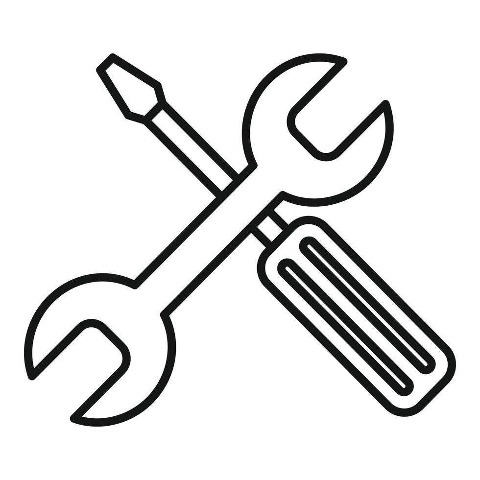 service Centrum verktyg ikon, översikt stil vektor